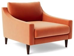 Swoon Turin Velvet Armchair - Burnt Orange -Sofa Discount Store 1991716 R Z002A