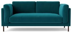 Swoon Munich Velvet 2 Seater Sofa- Kingfisher Blue
