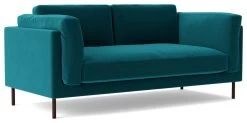 Swoon Munich Velvet 2 Seater Sofa- Kingfisher Blue -Sofa Discount Store 1992210 R Z006A