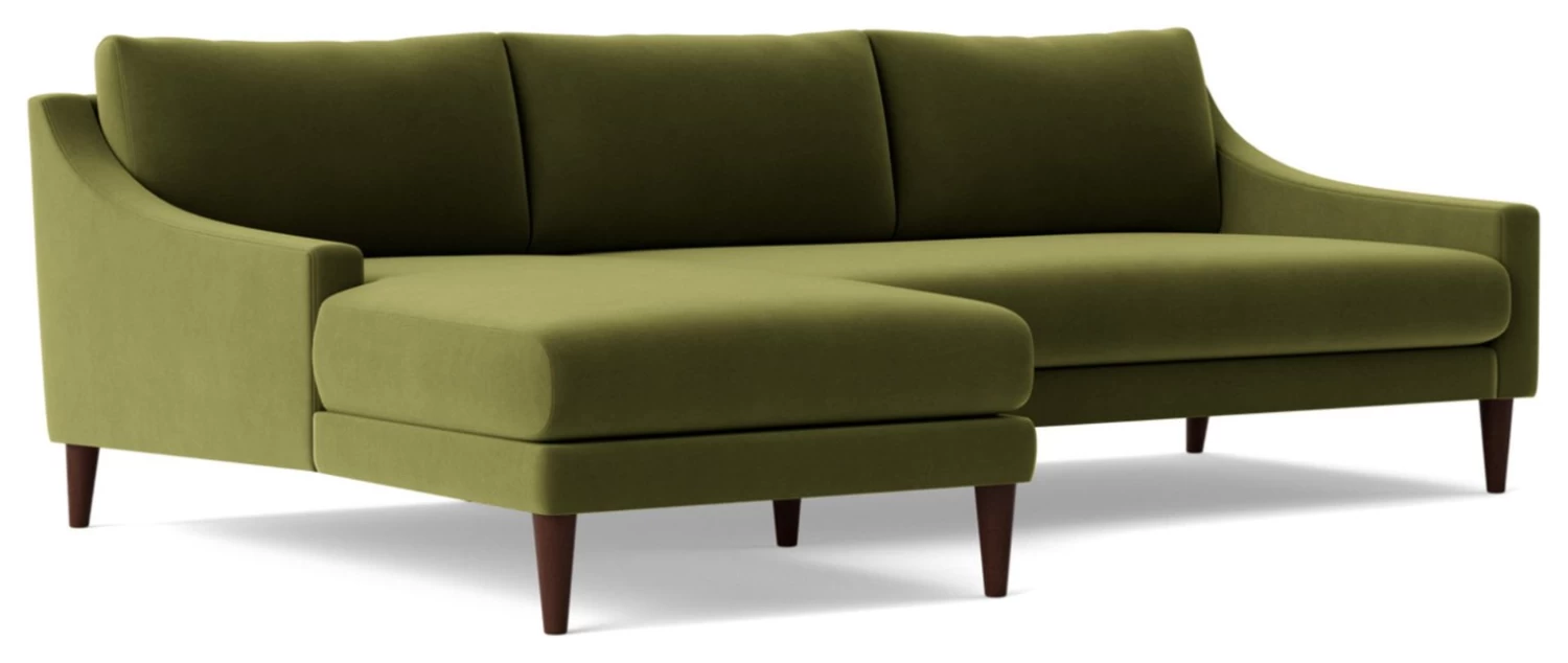 Swoon Turin Velvet Left Hand Corner Sofa - Fern Green 3 Swoon Turin Velvet Left Hand Corner Sofa - Fern Green