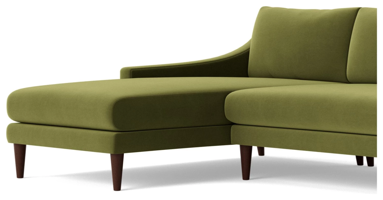 Swoon Turin Velvet Left Hand Corner Sofa - Fern Green 9 Swoon Turin Velvet Left Hand Corner Sofa - Fern Green - Image 7