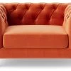 Swoon Winston Velvet Cuddle Chair - Burnt Orange 2 Swoon Winston Velvet Cuddle Chair - Burnt Orange -Sofa Discount Store 1993068 R Z001A