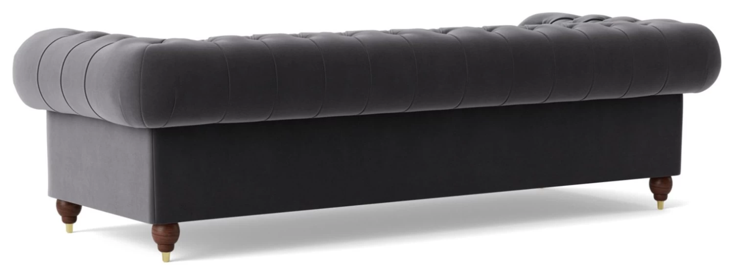 Swoon Winston Velvet 4 Seater Sofa - Granite Grey 9 Swoon Winston Velvet 4 Seater Sofa - Granite Grey - Image 7