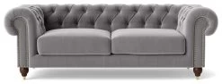 Swoon Winston Velvet 3 Seater Sofa - Silver Grey