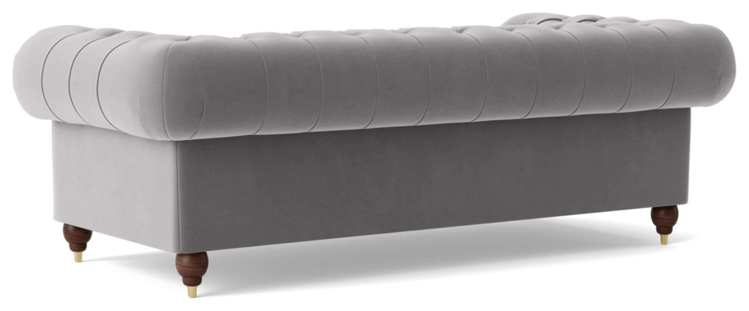 Swoon Winston Velvet 3 Seater Sofa - Silver Grey 9 Swoon Winston Velvet 3 Seater Sofa - Silver Grey - Image 7