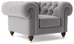 Swoon Winston Velvet Armchair - Silver Grey 13 Swoon Winston Velvet Armchair - Silver Grey -Sofa Discount Store 1995554 R Z002A