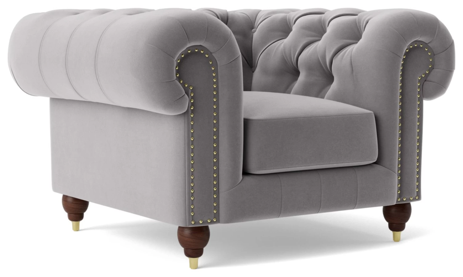 Swoon Winston Velvet Armchair - Silver Grey 7 Swoon Winston Velvet Armchair - Silver Grey - Image 5