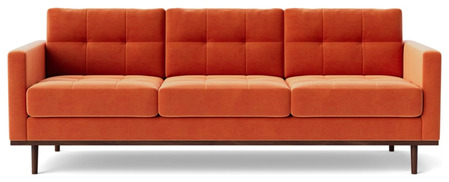 Swoon Berlin Velvet 3 Seater Sofa - Burnt Orange 3 Swoon Berlin Velvet 3 Seater Sofa - Burnt Orange