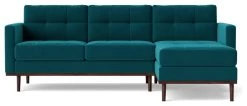 Swoon Berlin Velvet Right Hand Corner Sofa- Kingfisher Blue -Sofa Discount Store 1997325 R Z003A