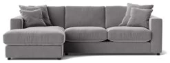 Swoon Althaea Velvet Left Hand Corner Sofa - Silver Grey -Sofa Discount Store 1997459 R Z002A