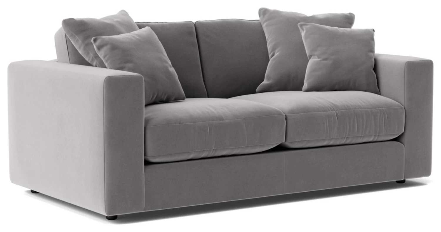 Swoon Althaea Velvet 2 Seater Sofa - Silver Grey 10 Swoon Althaea Velvet 2 Seater Sofa - Silver Grey - Image 8