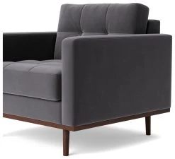 Swoon Berlin Velvet Armchair - Granite Grey -Sofa Discount Store 1997899 R Z002A