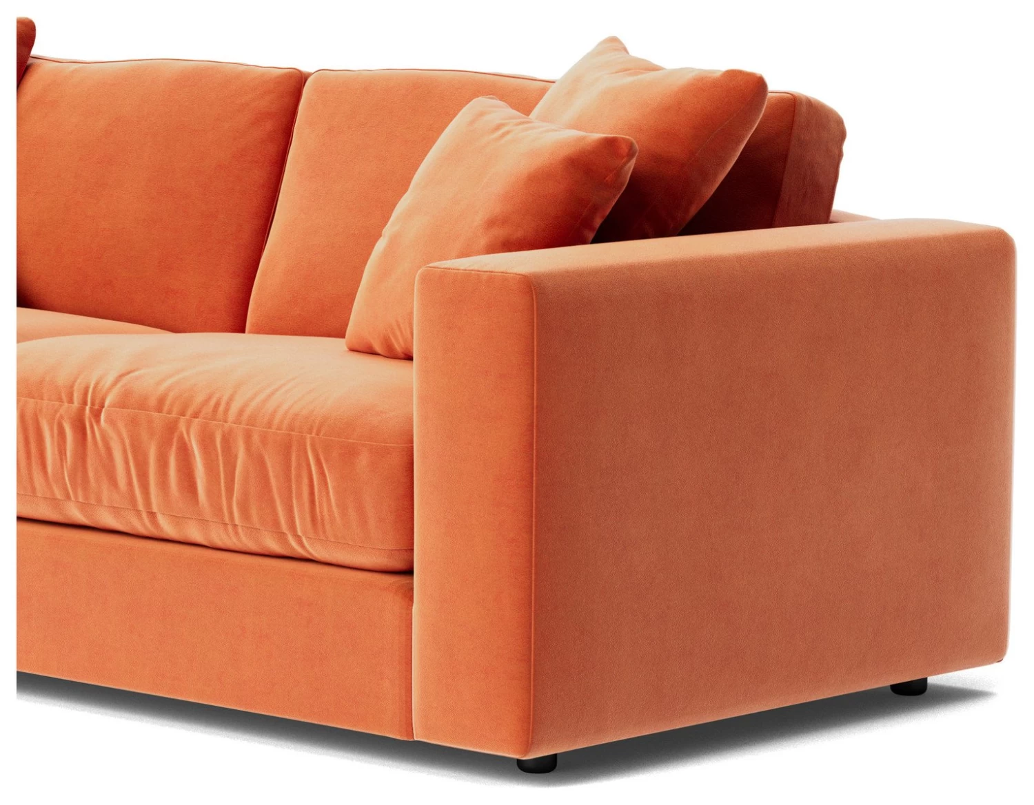Swoon Althaea Velvet 3 Seater Sofa - Burnt Orange 8 Swoon Althaea Velvet 3 Seater Sofa - Burnt Orange - Image 6