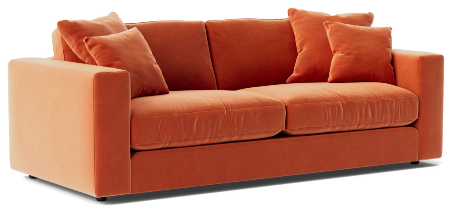 Swoon Althaea Velvet 3 Seater Sofa - Burnt Orange 10 Swoon Althaea Velvet 3 Seater Sofa - Burnt Orange - Image 8