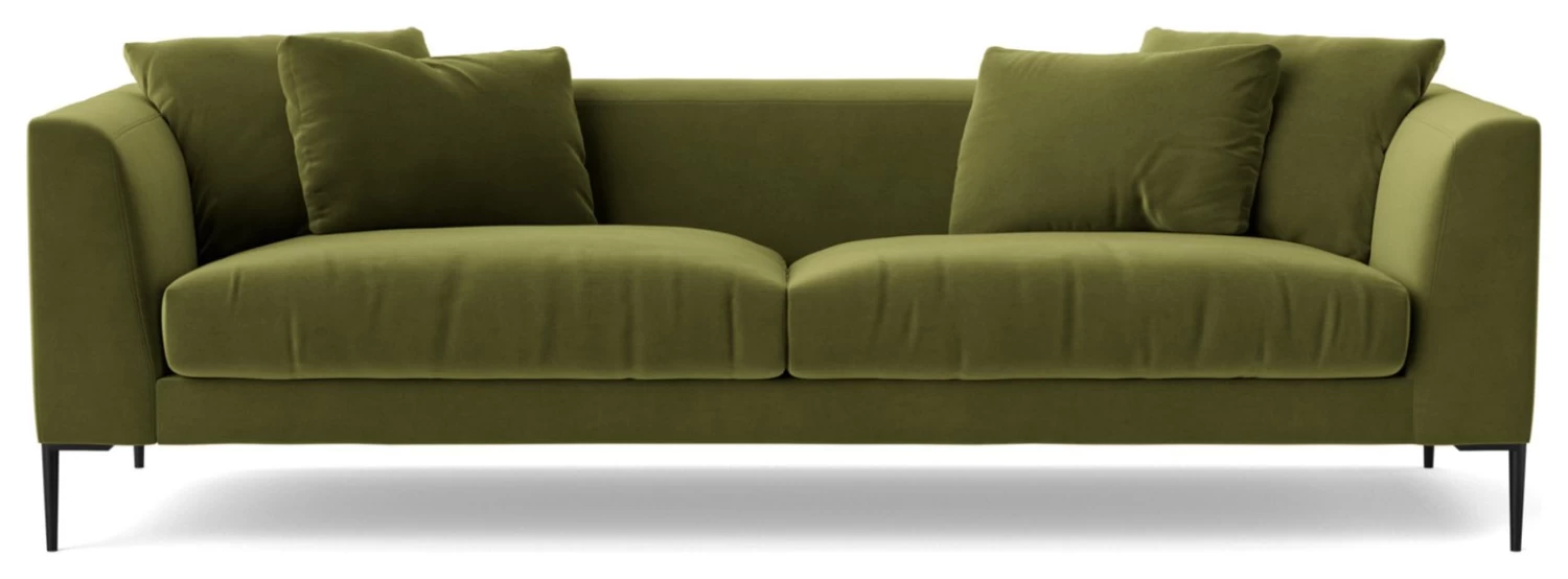 Swoon Alena Velvet 3 Seater Sofa - Fern Green 3 Swoon Alena Velvet 3 Seater Sofa - Fern Green