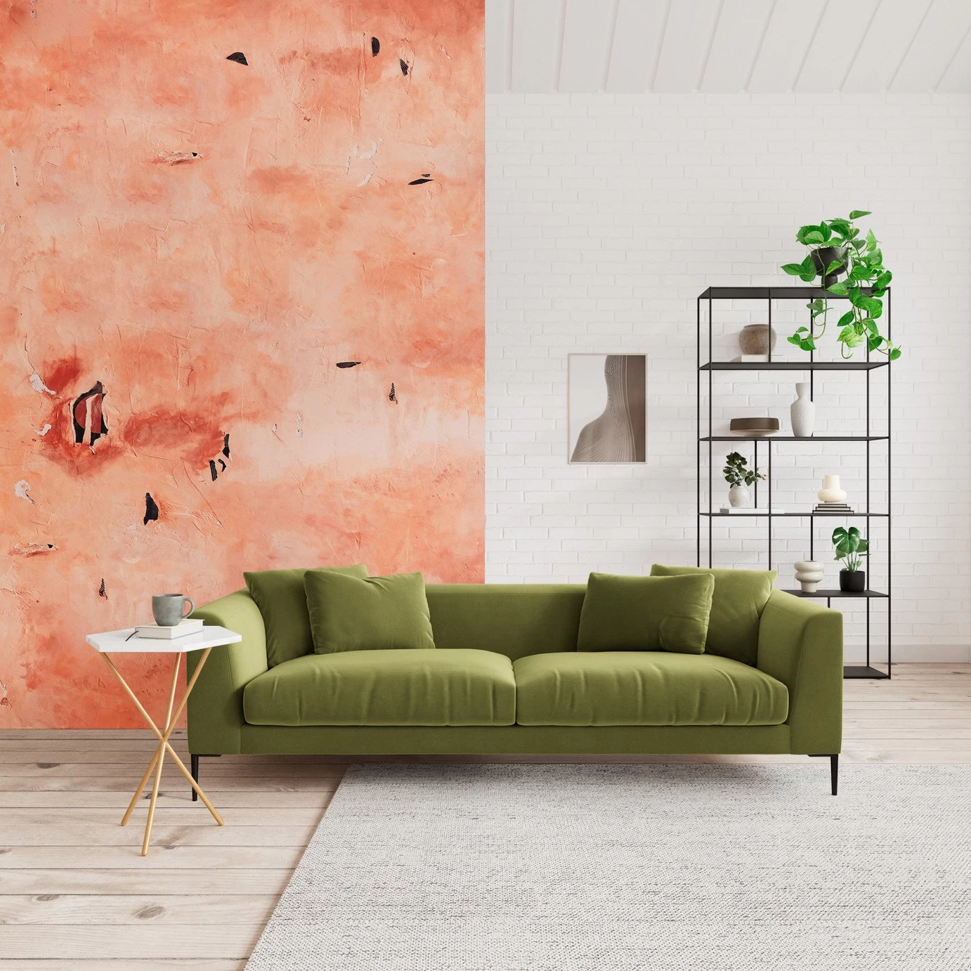 Swoon Alena Velvet 3 Seater Sofa - Fern Green 4 Swoon Alena Velvet 3 Seater Sofa - Fern Green - Image 2