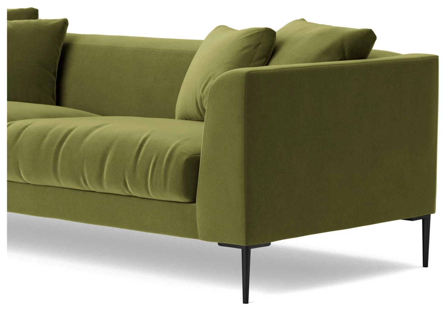 Swoon Alena Velvet 3 Seater Sofa - Fern Green 8 Swoon Alena Velvet 3 Seater Sofa - Fern Green - Image 6