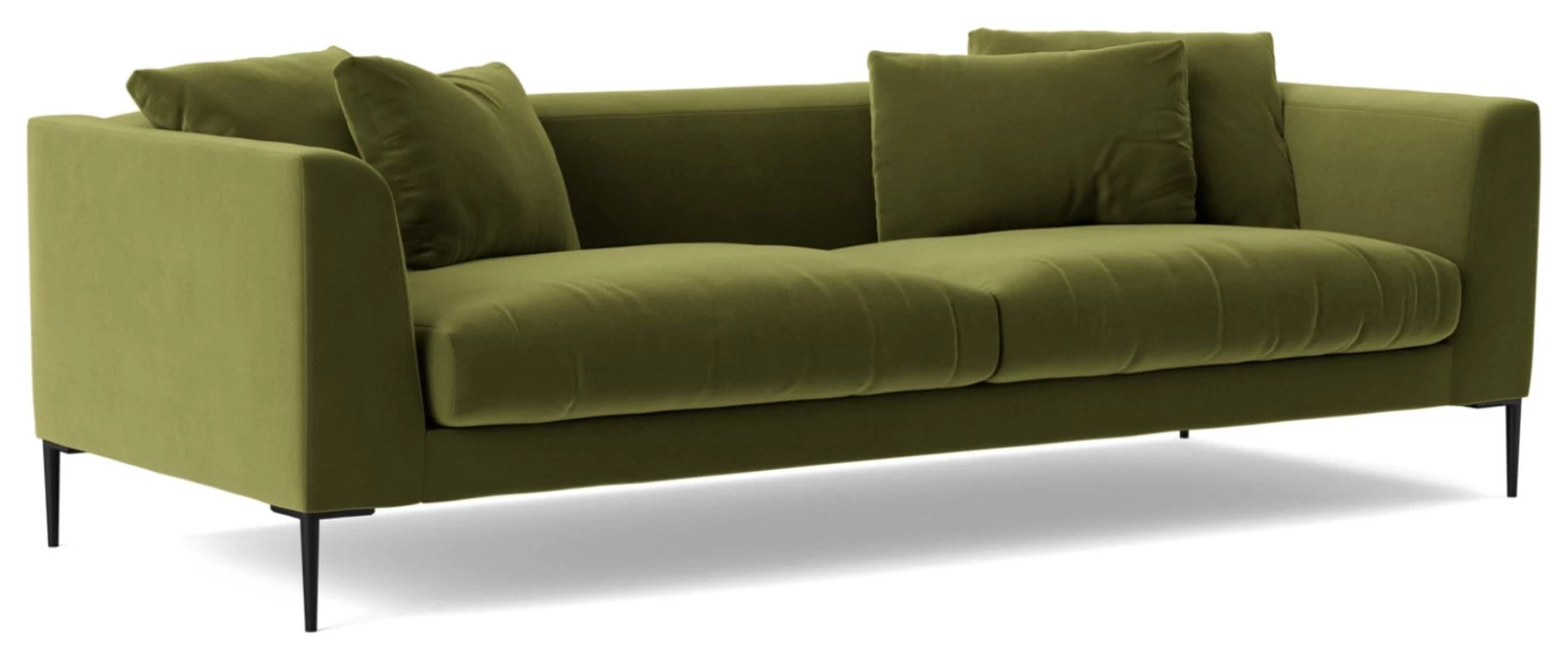 Swoon Alena Velvet 3 Seater Sofa - Fern Green 10 Swoon Alena Velvet 3 Seater Sofa - Fern Green - Image 8