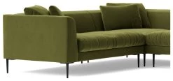 Swoon Alena Velvet 5 Seater Corner Sofa - Fern Green -Sofa Discount Store 1999471 R Z003A