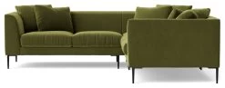 Swoon Alena Velvet 5 Seater Corner Sofa - Fern Green -Sofa Discount Store 1999471 R Z004A