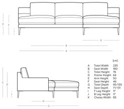 Swoon Almera Velvet Right Hand Corner Sofa - Ink Blue -Sofa Discount Store 2000084 R E001