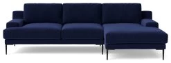 Swoon Almera Velvet Right Hand Corner Sofa - Ink Blue -Sofa Discount Store 2000084 R Z003A