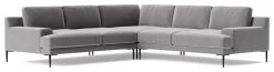 Swoon Almera Velvet 5 Seater Corner Sofa - Silver Grey