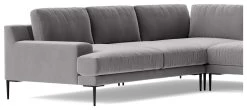 Swoon Almera Velvet 5 Seater Corner Sofa - Silver Grey -Sofa Discount Store 2000778 R Z004A