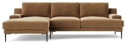 Swoon Almera Velvet Left Hand Corner Sofa - Biscuit -Sofa Discount Store 2000833 R Z003A