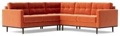 Swoon Berlin Velvet 5 Seater Corner Sofa - Burnt Orange