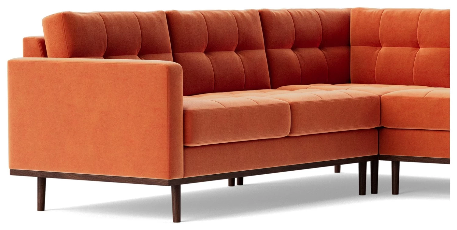 Swoon Berlin Velvet 5 Seater Corner Sofa - Burnt Orange 7 Swoon Berlin Velvet 5 Seater Corner Sofa - Burnt Orange - Image 5