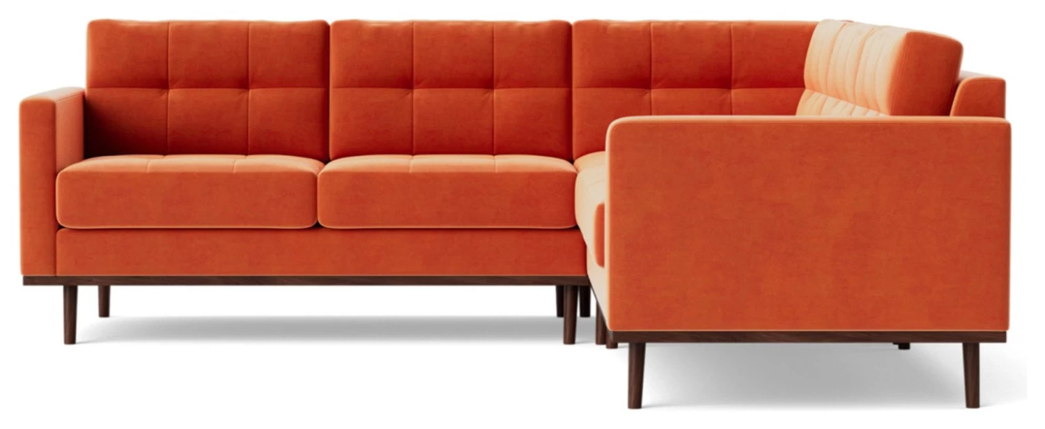 Swoon Berlin Velvet 5 Seater Corner Sofa - Burnt Orange 8 Swoon Berlin Velvet 5 Seater Corner Sofa - Burnt Orange - Image 6