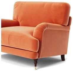 Swoon Charlbury Velvet Cuddle Chair - Burnt Orange -Sofa Discount Store 2001722 R Z005A