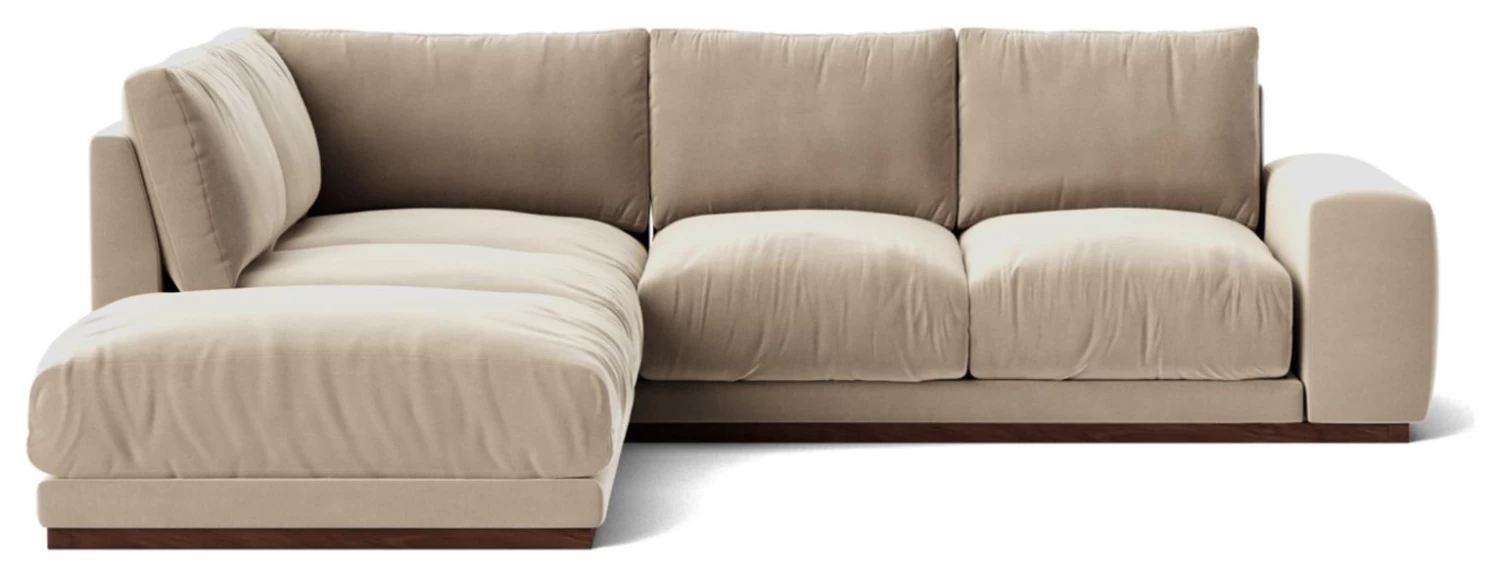 Swoon Denver Velvet Left Hand Corner Sofa - Taupe 7 Swoon Denver Velvet Left Hand Corner Sofa - Taupe - Image 5