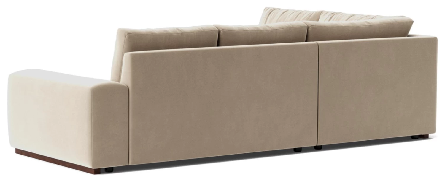 Swoon Denver Velvet Left Hand Corner Sofa - Taupe 10 Swoon Denver Velvet Left Hand Corner Sofa - Taupe - Image 8