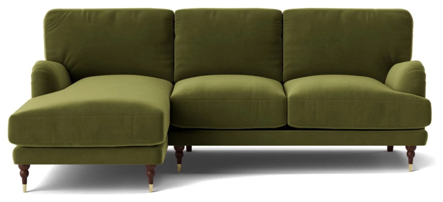 Swoon Charlbury Velvet Left Hand Corner Sofa - Fern Green 7 Swoon Charlbury Velvet Left Hand Corner Sofa - Fern Green - Image 5