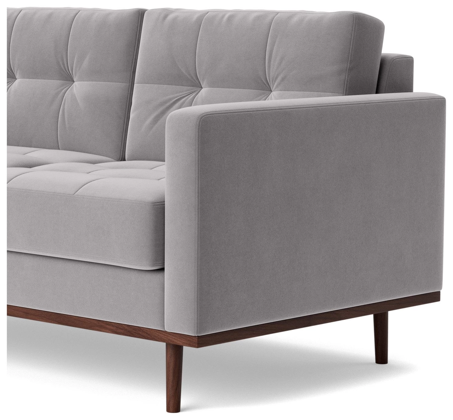 Swoon Berlin Velvet 2 Seater Sofa - Silver Grey 8 Swoon Berlin Velvet 2 Seater Sofa - Silver Grey - Image 6