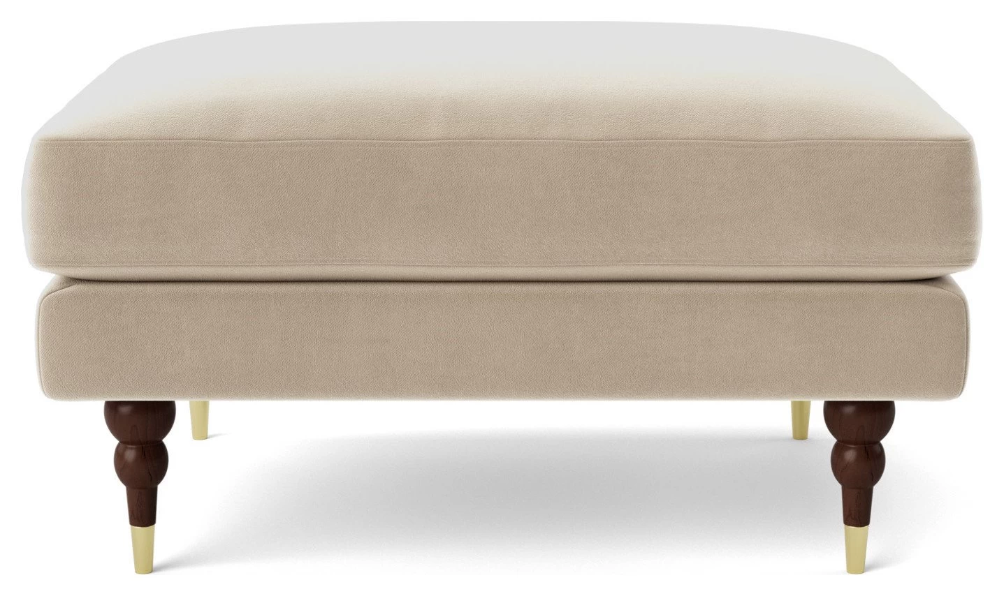 Swoon Charlbury Velvet Ottoman Footstool - Taupe 3 Swoon Charlbury Velvet Ottoman Footstool - Taupe