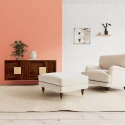 Swoon Charlbury Velvet Ottoman Footstool - Taupe 9 Swoon Charlbury Velvet Ottoman Footstool - Taupe -Sofa Discount Store 2006198 R Z001C