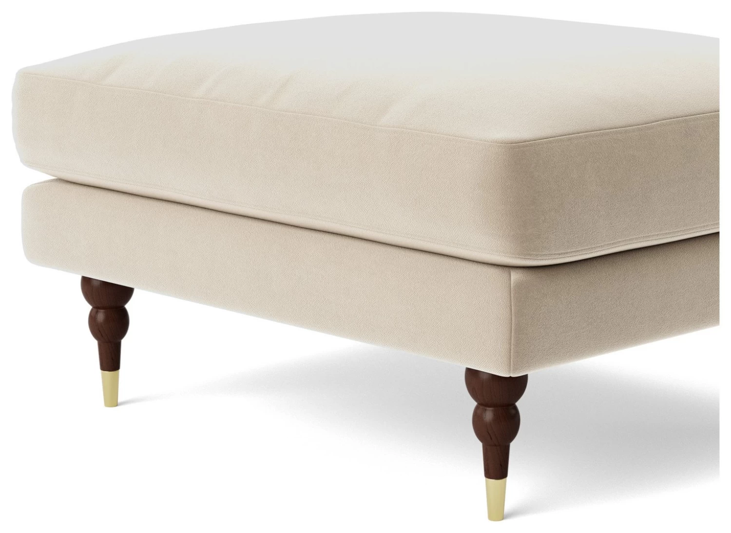 Swoon Charlbury Velvet Ottoman Footstool - Taupe 8 Swoon Charlbury Velvet Ottoman Footstool - Taupe - Image 6