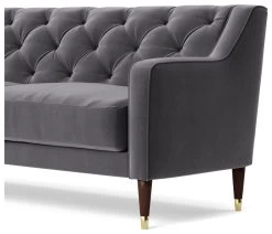 Swoon Pritchard Velvet 2 Seater Sofa - Granite Grey -Sofa Discount Store 2006772 R Z004A