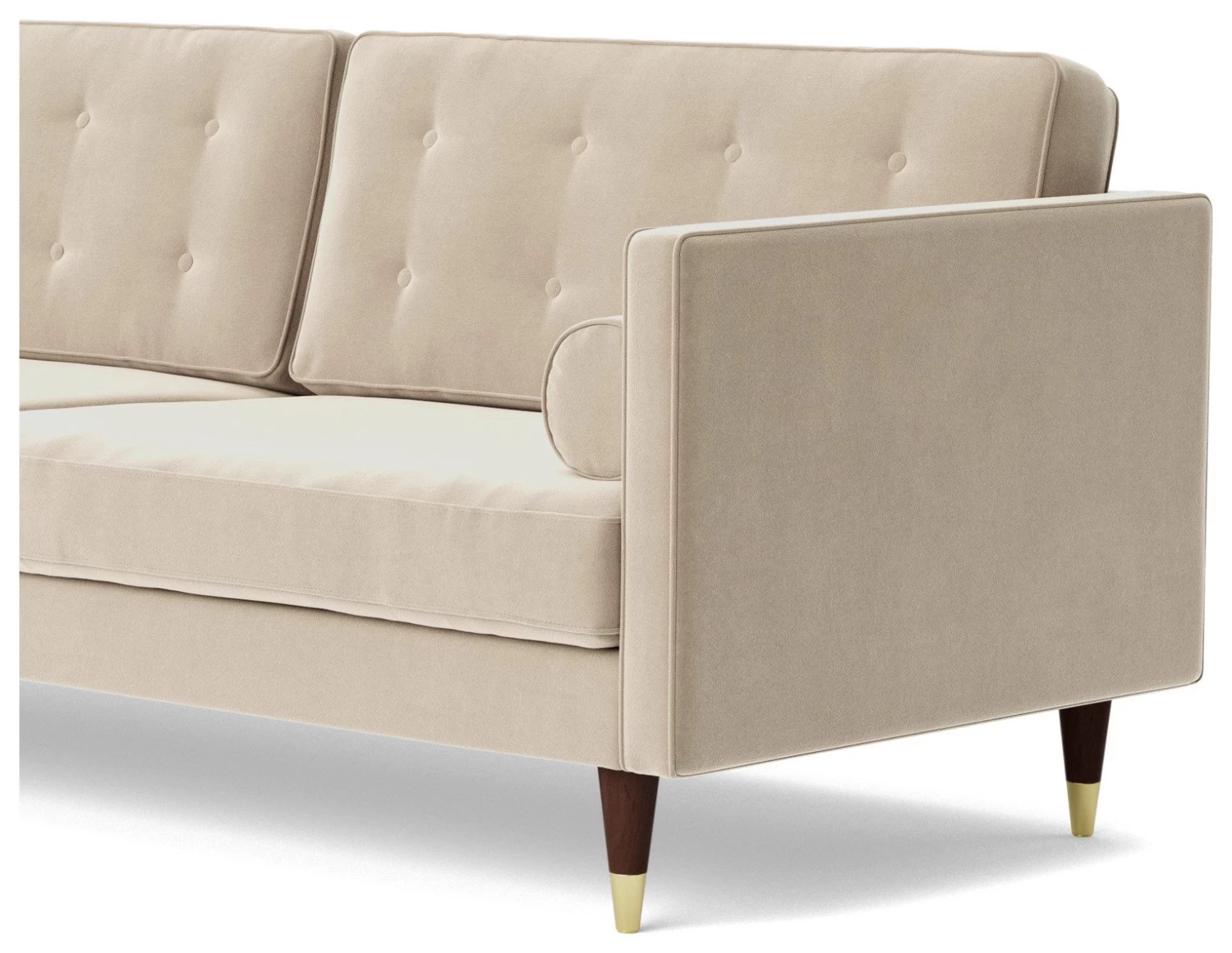 Swoon Porto Velvet 3 Seater Sofa - Taupe 8 Swoon Porto Velvet 3 Seater Sofa - Taupe - Image 6