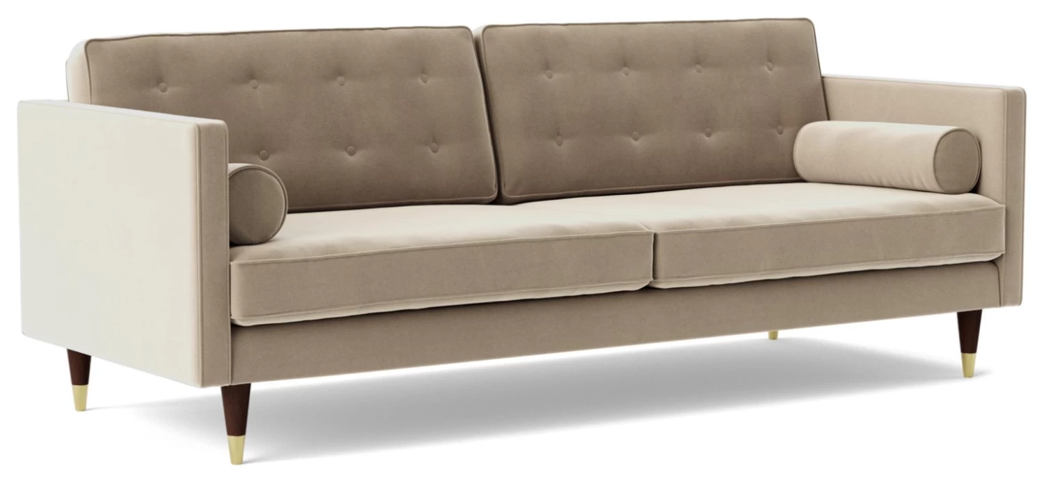 Swoon Porto Velvet 3 Seater Sofa - Taupe 10 Swoon Porto Velvet 3 Seater Sofa - Taupe - Image 8