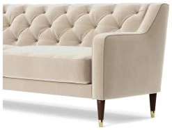 Swoon Pritchard Velvet 3 Seater Sofa - Taupe -Sofa Discount Store 2007245 R Z004A