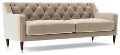 Swoon Pritchard Velvet 3 Seater Sofa - Taupe -Sofa Discount Store 2007245 R Z006A