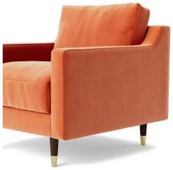 Swoon Rieti Velvet Armchair - Burnt Orange -Sofa Discount Store 2007386 R Z005A