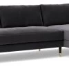 Swoon Rieti Velvet Right Hand Corner Sofa - Granite Grey -Sofa Discount Store 2008488 R Z001A