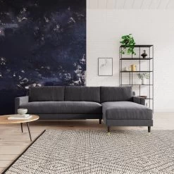 Swoon Rieti Velvet Right Hand Corner Sofa - Granite Grey 10 Swoon Rieti Velvet Right Hand Corner Sofa - Granite Grey -Sofa Discount Store 2008488 R Z001C