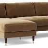 Swoon Rieti Velvet Left Hand Corner Sofa - Biscuit -Sofa Discount Store 2009676 R Z001A