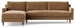 Swoon Rieti Velvet Left Hand Corner Sofa - Biscuit 15 Swoon Rieti Velvet Left Hand Corner Sofa - Biscuit -Sofa Discount Store 2009676 R Z003A